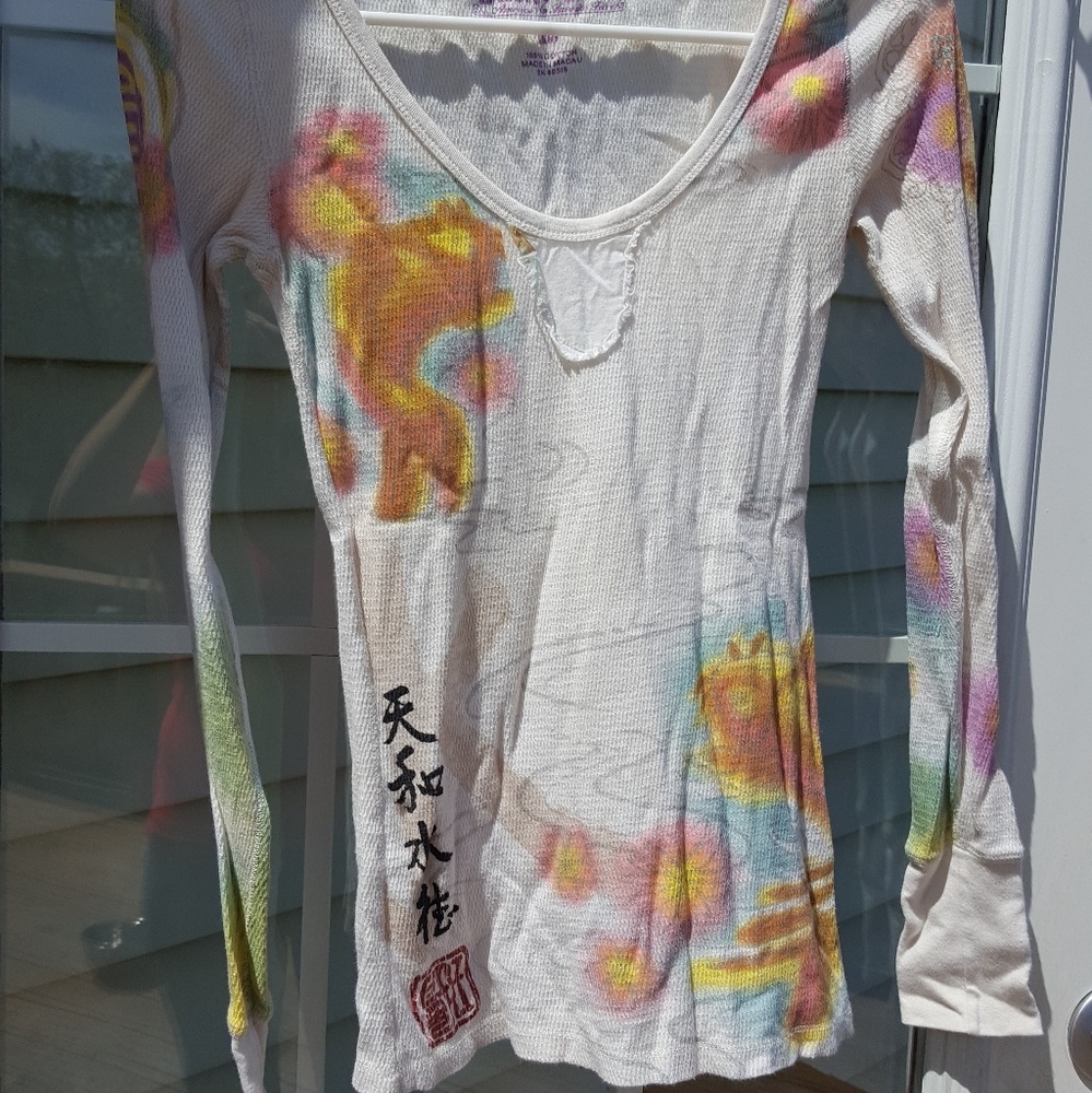 Lucky brand embellished thermal T